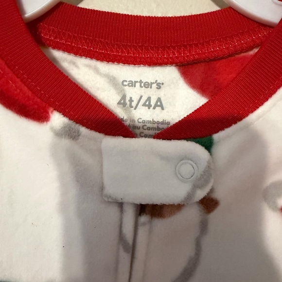 Carter's Red and Green Santa Footie Pajama - Picture 3 of 4